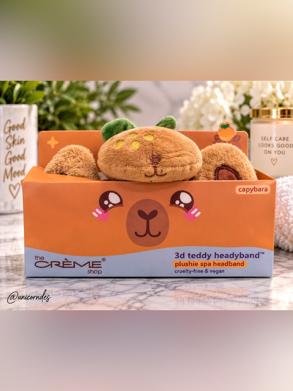 The Crème Shop Capybara 3D Teddy Headyband Plush Spa Headband NWT